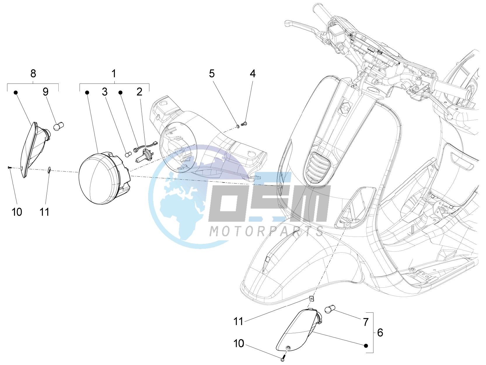 Front headlamps - Turn signal lamps