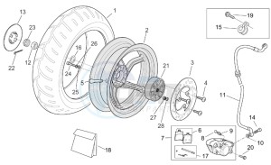 SR 50 IE-Carburatore 50 drawing Rear wheel - disc brake