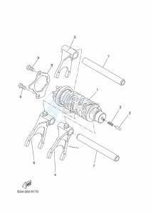 XSR700 MTM690D-U (BCP1) drawing SHIFT CAM & FORK