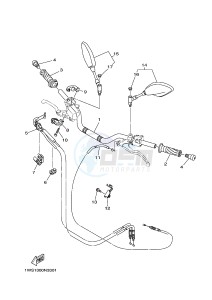 MT07 700 (1WS1 1WS2) drawing STEERING HANDLE & CABLE