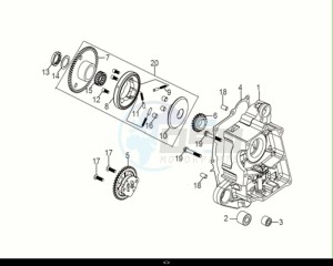 SYMPHONY 50 (XF05W1-EU) (E5) (M1) drawing R CRANK CASE-OIL PUMP ASSY