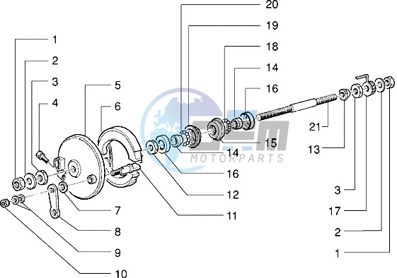 Front wheel component parts