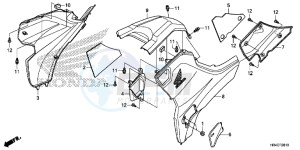 TRX500FM2H Europe Direct - (ED) drawing SIDE COVER/TANK COVER