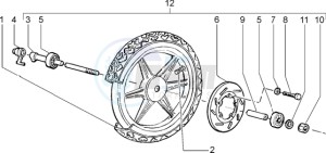 Liberty 125 la poste drawing Front wheel