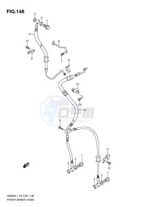 AN650 (E3-E28) Burgman drawing FRONT BRAKE HOSE (AN650AL1 E28)