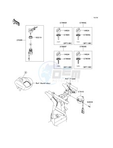 KSV 700 B [KFX 700] (B6F-B9F) B8F drawing IGNITION SWITCH