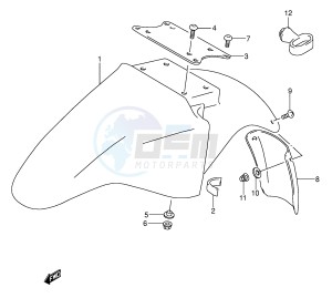 GS500E (E2) drawing FRONT FENDER (MODEL K L M N P R S)