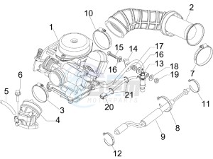 LX 50 4T-4V Touring drawing Carburettor  assembly - Union pipe