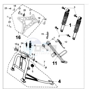 TWEET 125 N drawing REAR SHOCK AND STAND