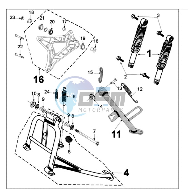 REAR SHOCK AND STAND