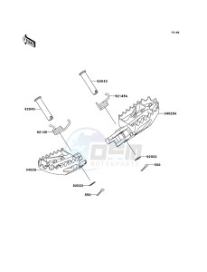 KX250 KX250-R1 EU drawing Footrests