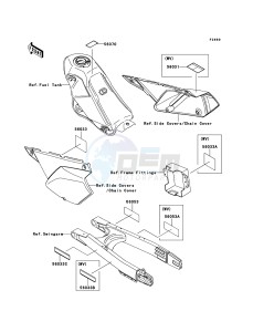 KLX250 KLX250SBF GB XX (EU ME A(FRICA) drawing Labels