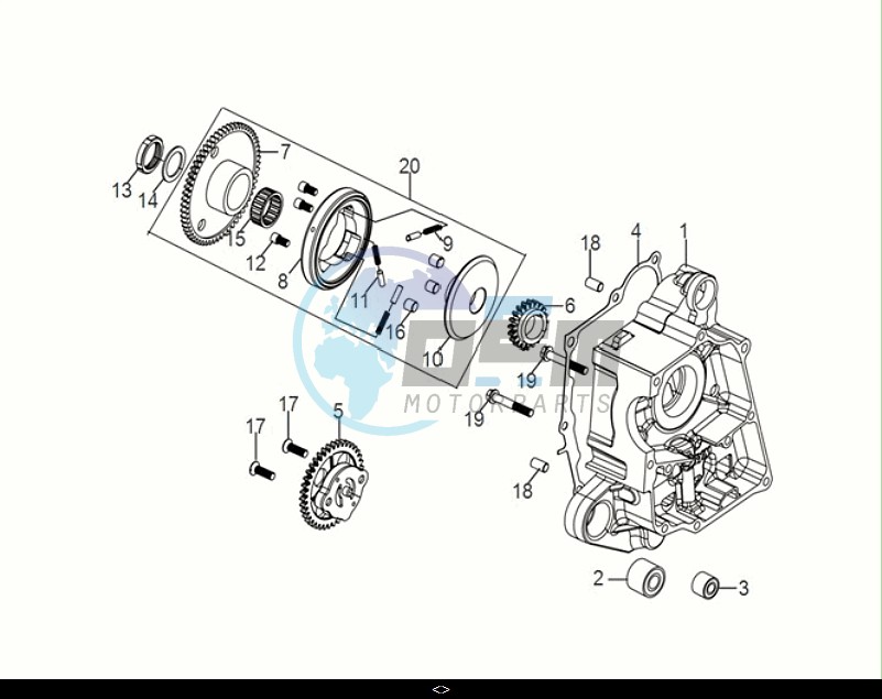 R CRANK CASE-OIL PUMP ASSY