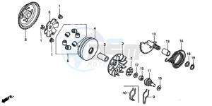 SRX50 drawing DRIVE FACE/ KICK STARTER SPINDLE