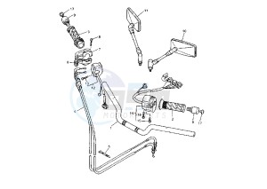 XJR 1200 drawing STEERING HANDLE-CABLE MY95