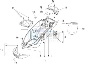 Beverly 125 drawing Helmet box - Undersaddle