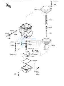 ZX 600 B [NINJA 600RX] (B1) [NINJA 600RX] drawing CARBURETOR PARTS