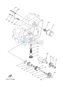 YFM450FWA YFM450DF GRIZZLY 450 IRS (1CUR) drawing OIL PUMP