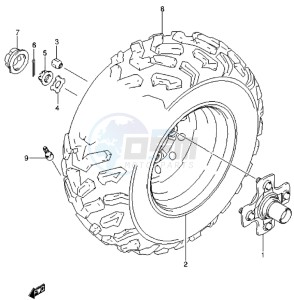 LT-A500X drawing RH REAR WHEEL (LT-A500XZL4 P17)