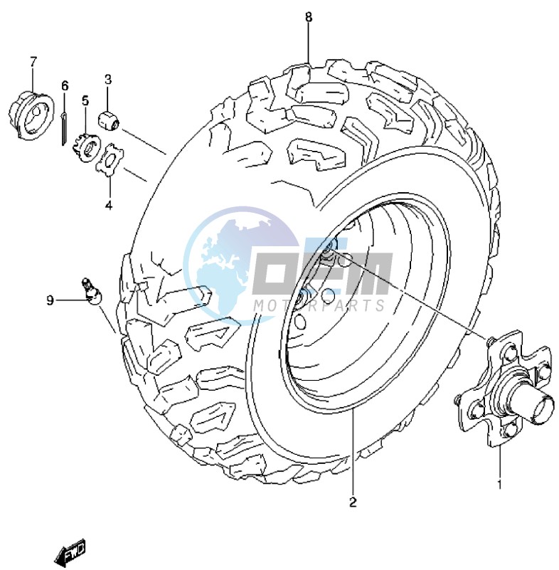 RH REAR WHEEL (LT-A500XZL4 P17)