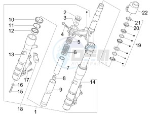 Nexus 125 ie e3 drawing Fork steering tube - Steering bearing unit