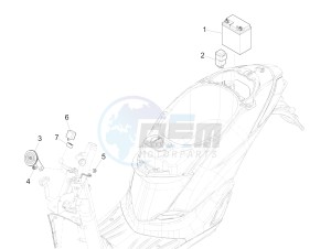 LIBERTY 50 (EMEA) drawing Remote control switches - Battery - Horn