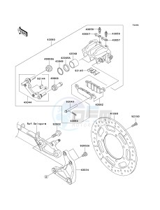 VN 1600 F [VULCAN 1600 MEAN STREAK] (6F) F6F drawing REAR BRAKE