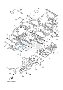 YFM700FWAD YFM700PHF GRIZZLY 700 EPS SPECIAL EDITION (B387) drawing FRAME