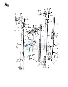 F8 (BISON A) 250 (BISON A) drawing FRONT FORK -- 71-72 F8_F8-A- -