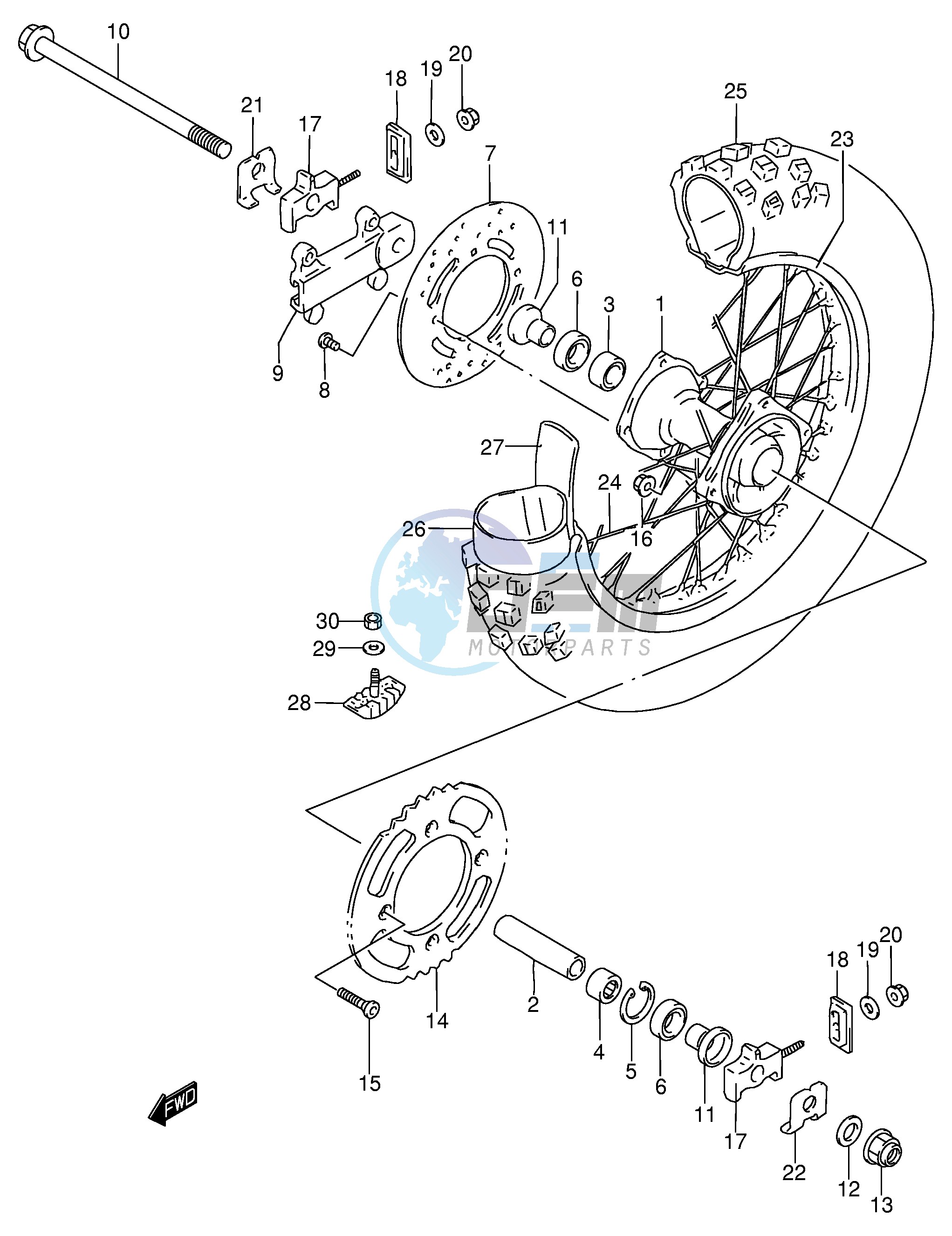 REAR WHEEL (RM85LK3)