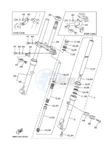 TT-R110E (B516 B517 B518 B518) drawing FRONT FORK