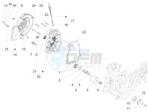 LX 125 4T 3V IGET NOABS E3-E4 (APAC) drawing Flywheel magneto cover - Oil filter