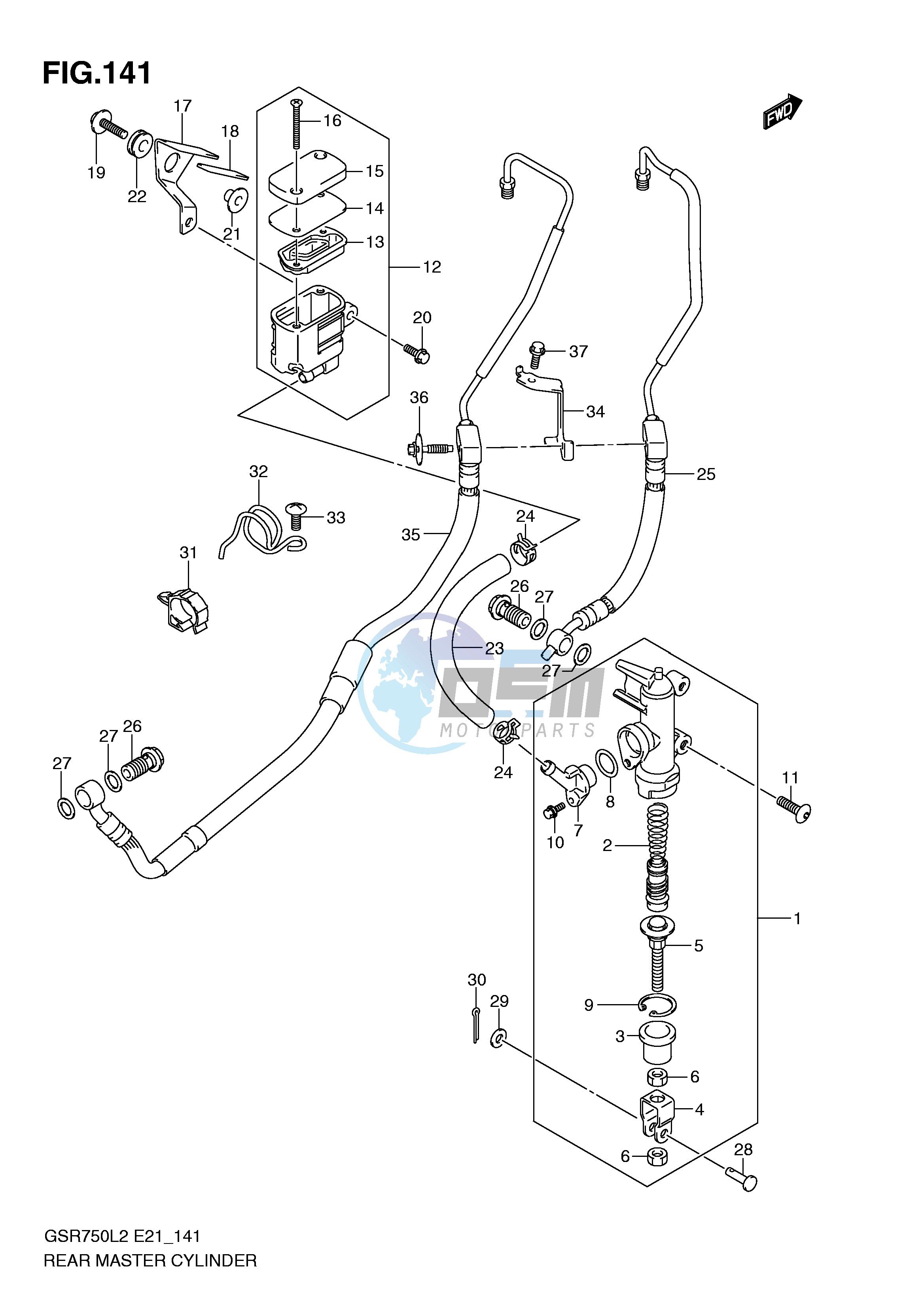 REAR MASTER CYLINDER (GSR750AL2 E21)