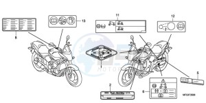 CB600F3A France - (F / CMF ST 25K) drawing CAUTION LABEL