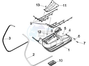 Granturismo 200 L drawing Central cover - Footrests