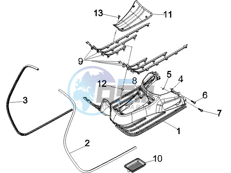 Central cover - Footrests