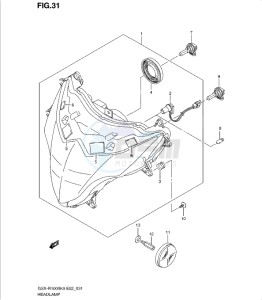 GSX-R1000 drawing HEADLAMP