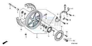 SH300A9 France - (F / ABS CMF) drawing FRONT WHEEL