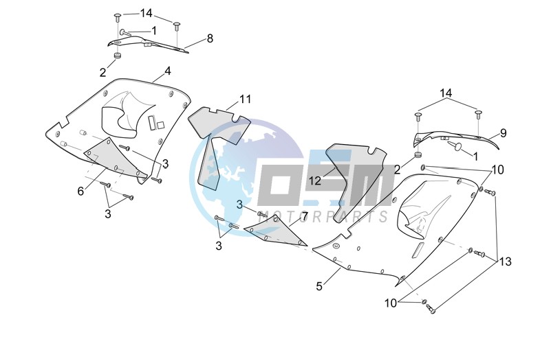 Central body - Upper fairings