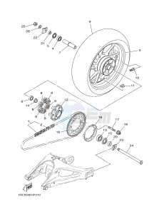 MT09 MT-09 900 MT-09 (B872) drawing REAR WHEEL