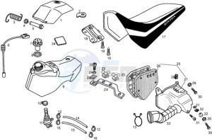 RCR 50 drawing Fuel tank-filter box-seat