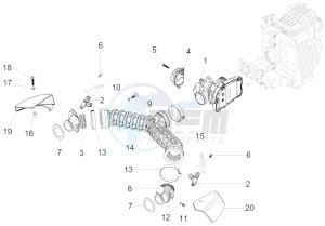 V7 Stone 750 drawing Throttle body