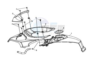 QUAD RAIDER 600 LONG CHASSIS drawing COWLING FRONT