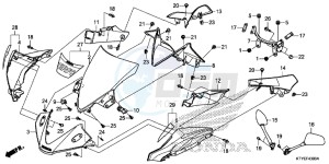 CBR125RF CBR125R 2ED - (2ED) drawing UPPER COWL