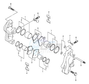 AN250 (E2) Burgman drawing FRONT CALIPER (MODEL K1 K2)