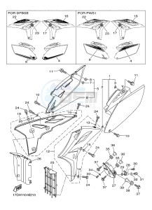 YZ250F (17DH 17DJ 17DK 17DL) drawing SIDE COVER & OIL TANK