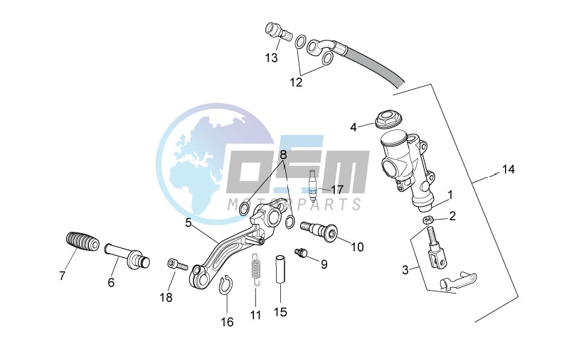 Rear master cylinder