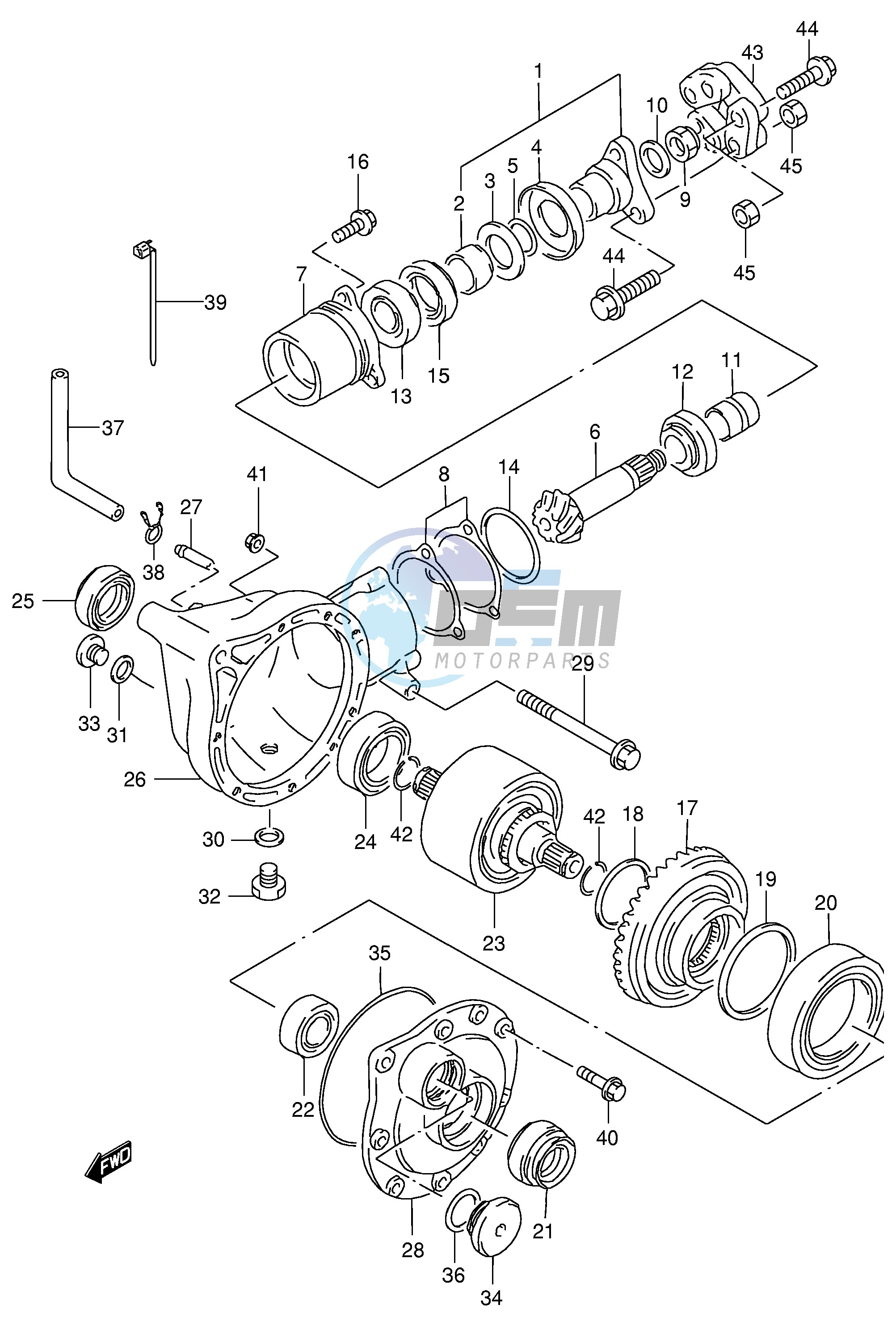 FINAL BEVEL GEAR (FRONT)(MODEL W X Y)