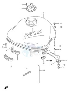 GSF1200 (E2) Bandit drawing FUEL TANK (MODEL T V)