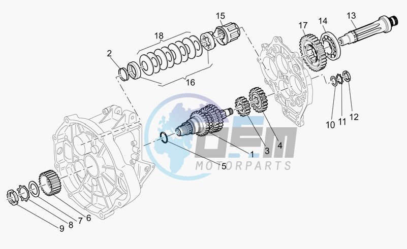 Primary gear shaft